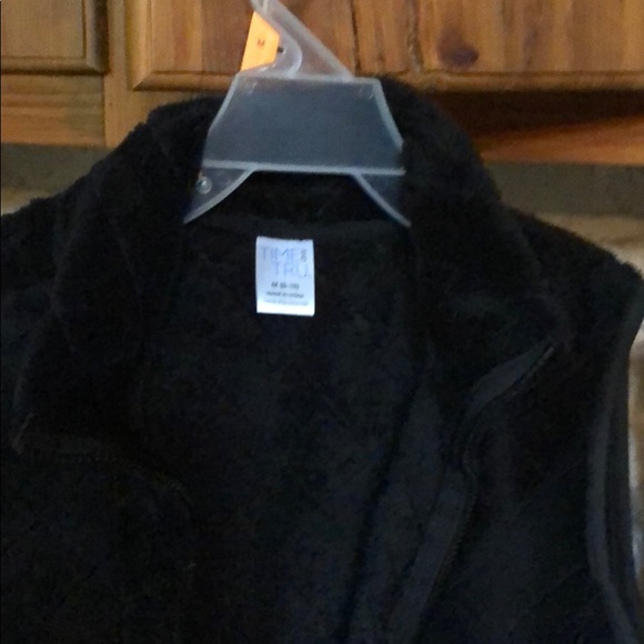 Black thick velour vest zip up with pockets - Picture 8 of 8